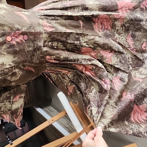 Vintage Cotton Dress Button Up Day Dress Short Sleeve 1950s SIZE 10 Great Shape - Picture 7 of 11